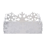 Square white snowflake metal napkin holder cm16,5x16,5h5