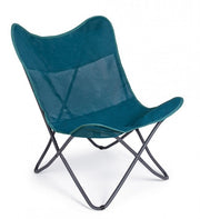 Folding sea chair in Water Green textilene BUTTERFLY GABICCE 77.5x81x h89 cm