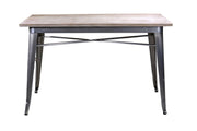 Iron table top in galvanized wood cm 80 x 160 x h 76