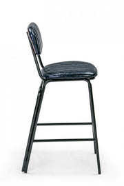 DEBBIE blue leatherette vintage bar stool 44x51x h100 cm