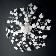 Shabby ceiling light in iron six lights White crystal rhinestones cm 80 ivy