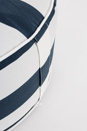 White-Blue Inflatable Striped Pouf