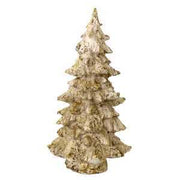 White resin tree with gold glitter cm ø20h39