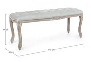 Classic gray velvet wood bench Mathilde 110 x 36 x 47 cm