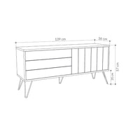 Picadilly TV Stand with Anthracite Frame and 2 Flip-Down Doors - H 57 x W 139 x D 36 cm