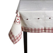 Red heart square tablecloth cm140xh140x1,5