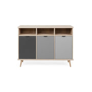 Sideboard three compartments sonoma gray raised feet cm 120 x 40 x 88 h