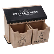 Rectangular black wooden 2-drawer organizer cm23,5x10,7h18