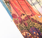 Print on wood with multicolor canvas 60x100 cm