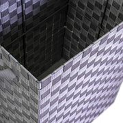 Rectangular gray lined polyester basket cm40x30h53