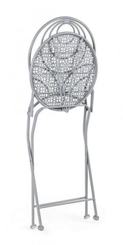 MARLENE folding chair in gray painted steel