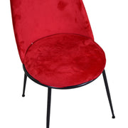 Design chair in velvet and red rotterdam metal