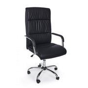Office armchair with Queensland armrests in black eco-leather