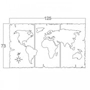 Black map wall decoration framework 125x73 h (MT1924241)