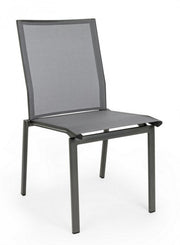 4x Anthracite design style aluminum chair