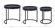 Set of 3 black design Kirtan coffee tables