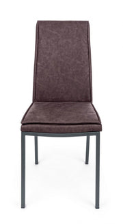 4x Sofie Pu Dark Brown Chair