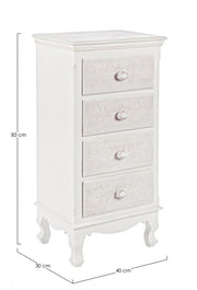 Classic chest of drawers Clorine 4 drawers
