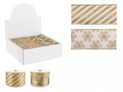 12x Copper Tinsel Ribbon 4M Ass2 Disp12