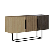 Tontini sideboard 3 doors color oak walnut and dark coffe 150 cm
