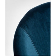 Annika rocking armchair with peacock blue velvet effect