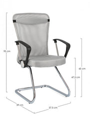 2x Office Chair C-Br Kingston Grey