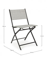 4x Martinez Folding Chair Light Gray -