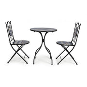 Garden set table and 2 chairs with Huston ceramic decorations