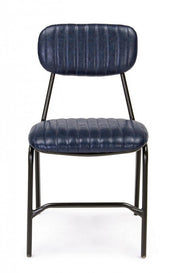 Vintage blue Debbie chair in eco-leather