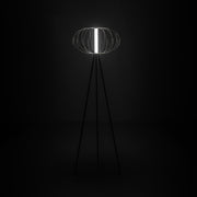 Floor lamp in steel with glossy black lampshade 50x50x150h cm