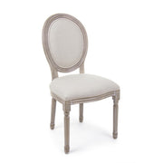 2x Natural white chair in classic style upholstered fabric