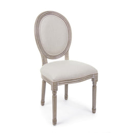 2x Natural white chair in classic style upholstered fabric
