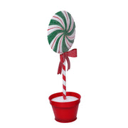 Lollipop metal candy with green vase cm11,5x9h30,5