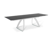 Extendable table with aluminum legs and black top 170/270x90x76h cm