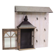 Wooden hanger with brown lantern 65 x 55.5 x h 15.5 cm