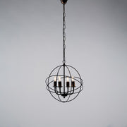 Suspension chandelier in iron Black Gold four lights 39x h42 cm