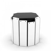 Tri foldable tables white with black top multipurpose