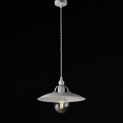 Industrial minimal iron white silver chandelier 30x h14 cm