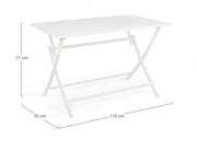 Outdoor table in White aluminum ELIN 110x70x h71 cm