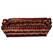 Rectangular walnut cream wicker basket cm53x38h13
