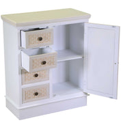 Lausanne wooden chest of drawers 1 door + 4 cream drawers cm66x32h81