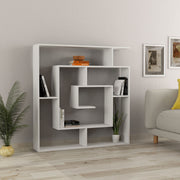 White Labirent Bookshelf with 5 Shelves 129x125x22 cm
