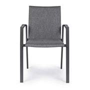 Anthracite garden chair with armrests Bizzotto