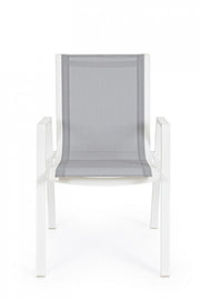 White Pelagius chair with armrests