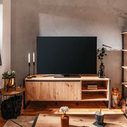 Anthracite oak TV stand base 160 x 55 x 40 h cm (DENVER54)