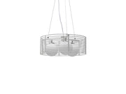 Metal suspension lamp with white lampshade D50xD500x120h cm