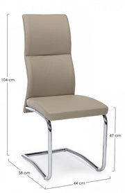 Chair in eco-leather Tortora THELMA 44x58x h104 cm