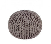Modern dark gray woven pouf 50 cm