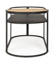 Elyot black oval steel coffee table