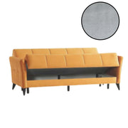 Levy 3 seater sofa in gray fabric with container and bed